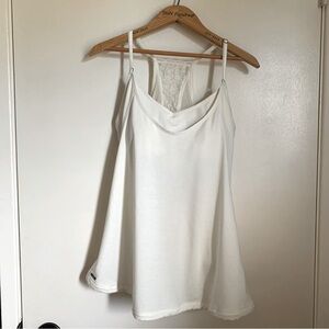 Lole Lace Bra Crop Wrapped Tank Medium Ivory Yoga Pilates